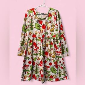 Grinch Cindy Lou Who Christmas Dress – Long Sleeve Twirl Dress (7/8)